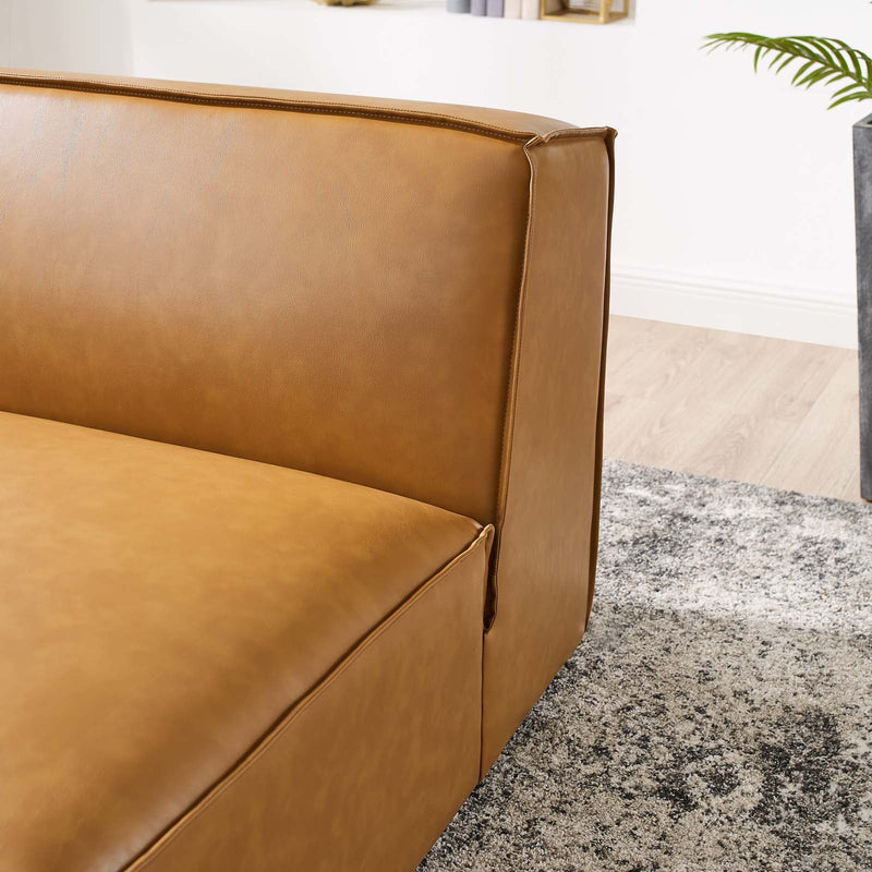 Rhea Vegan Leather Sectional Sofa Armless Chair