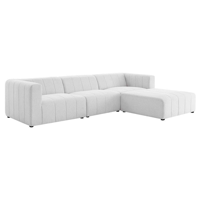 Zyair Upholstered Fabric 4-Piece Sectional Sofa