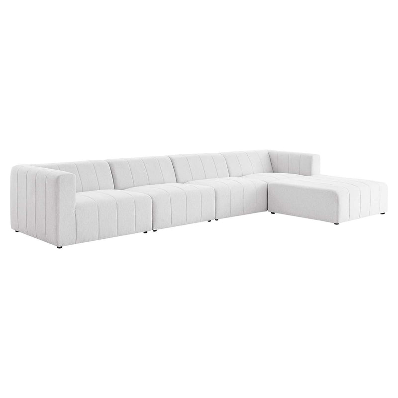 Daisy Upholstered Fabric 5-Piece Sectional Sofa