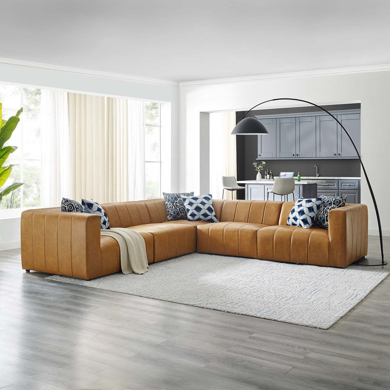 Whitley Vegan Leather 5-Piece Sectional Sofa