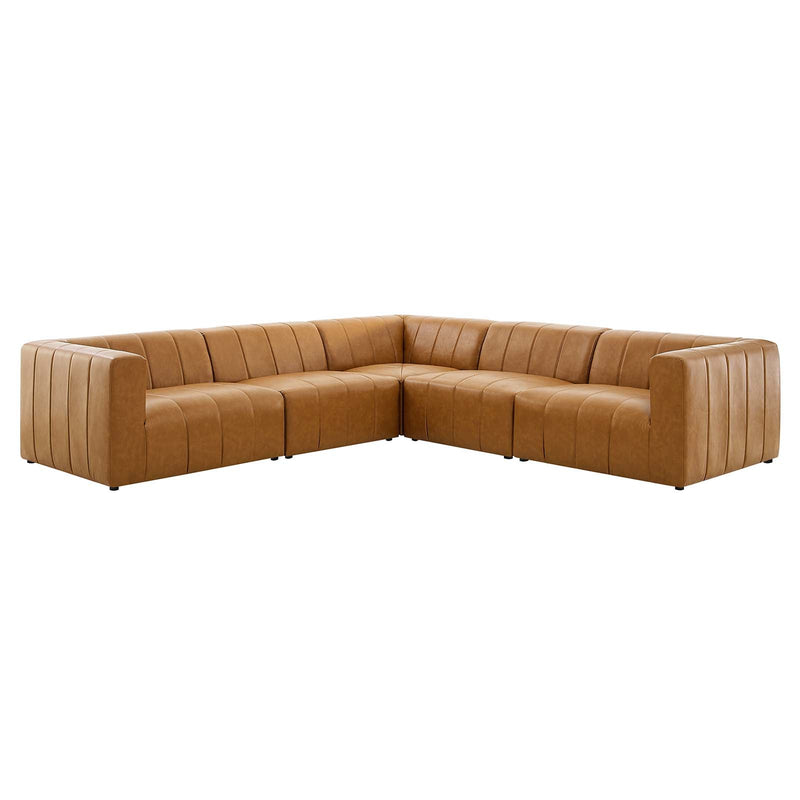 Whitley Vegan Leather 5-Piece Sectional Sofa