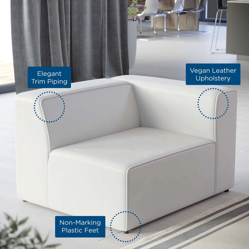 Linda Vegan Leather Right-Arm Chair