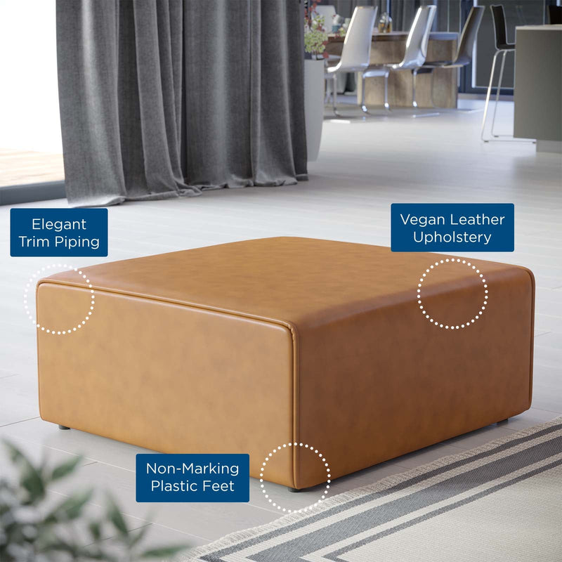 Linda Vegan Leather Ottoman
