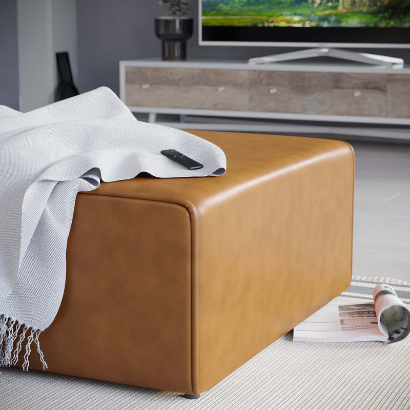 Linda Vegan Leather Ottoman