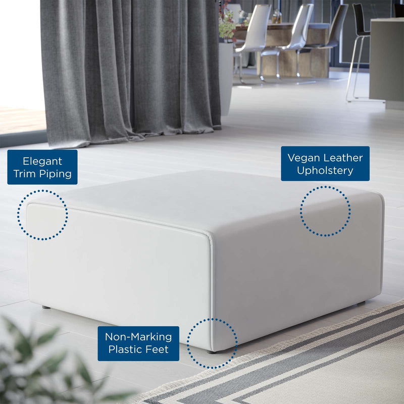 Linda Vegan Leather Ottoman