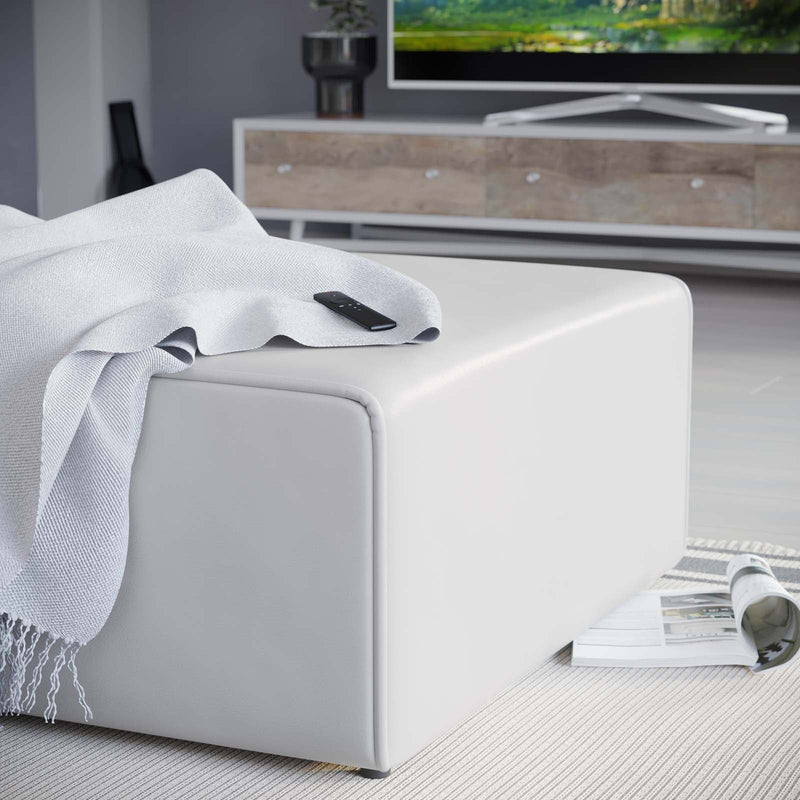 Linda Vegan Leather Ottoman