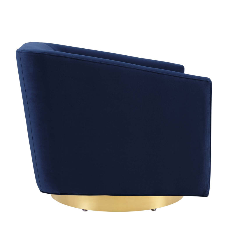 Jaziel Accent Lounge Performance Velvet Swivel Chair