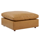 Liberty Down Filled Overstuffed Vegan Leather Ottoman