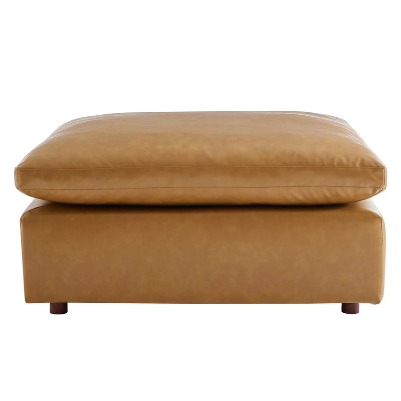 Liberty Down Filled Overstuffed Vegan Leather Ottoman