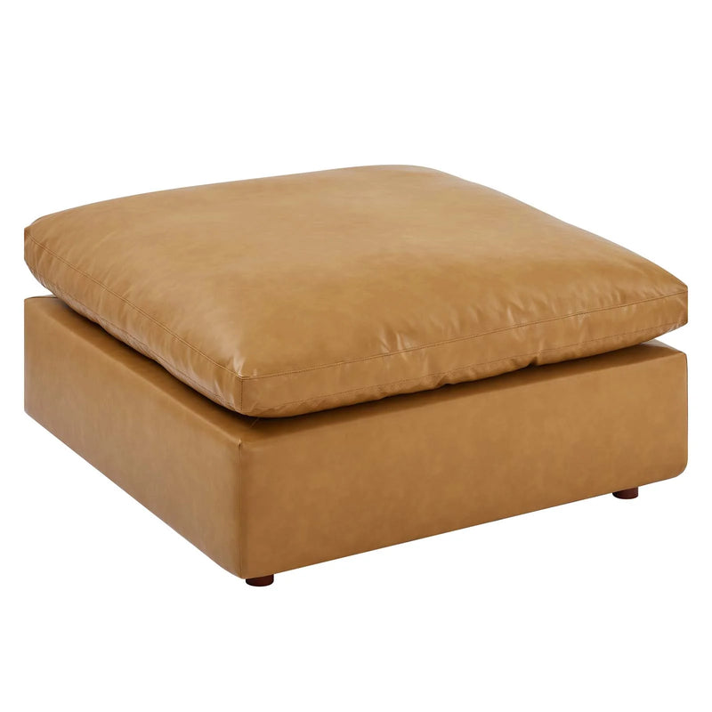 Liberty Down Filled Overstuffed Vegan Leather Ottoman