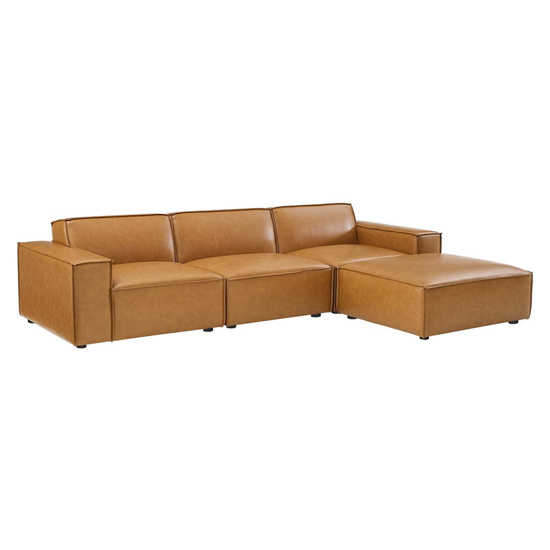Rhea 4-Piece Vegan Leather Sectional Sofa