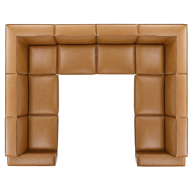 Rhea 8-Piece Vegan Leather Sectional Sofa