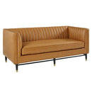 Chandler Channel Tufted Vegan Leather Loveseat