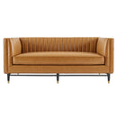 Chandler Channel Tufted Vegan Leather Loveseat
