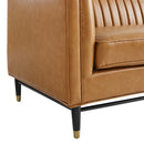 Chandler Channel Tufted Vegan Leather Loveseat