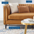 Chandler Channel Tufted Vegan Leather Loveseat