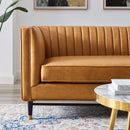 Chandler Channel Tufted Vegan Leather Loveseat
