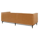 Chandler Channel Tufted Vegan Leather Sofa