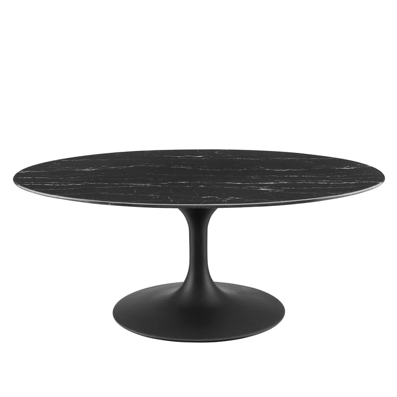 Granger 42" Oval Artificial Marble Coffee Table