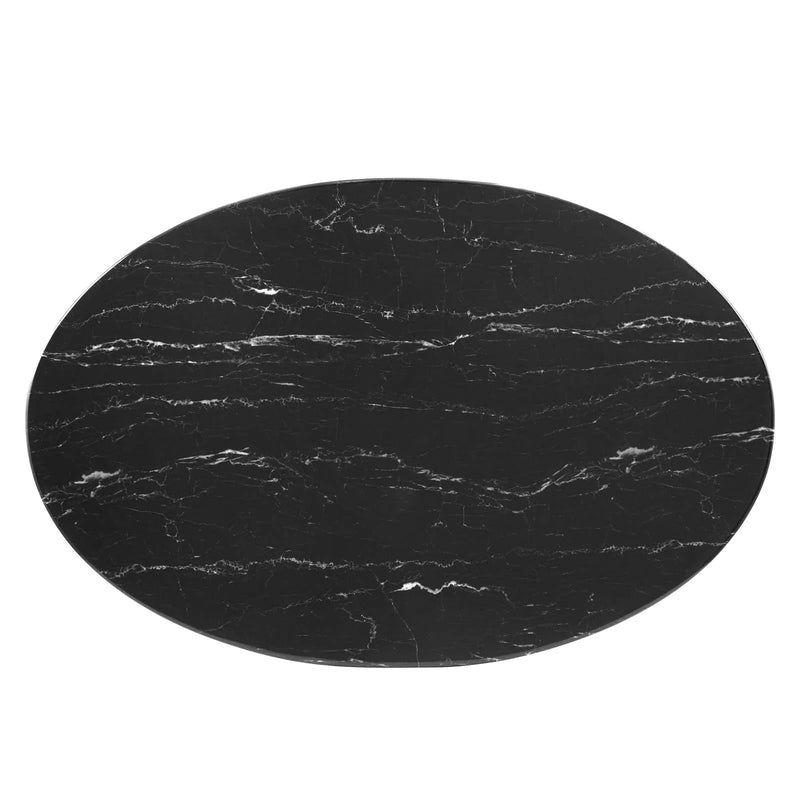 Granger 42" Oval Artificial Marble Coffee Table