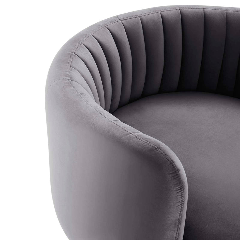 Dilan Tufted Performance Velvet Swivel Chair