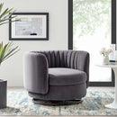 Dilan Tufted Performance Velvet Swivel Chair