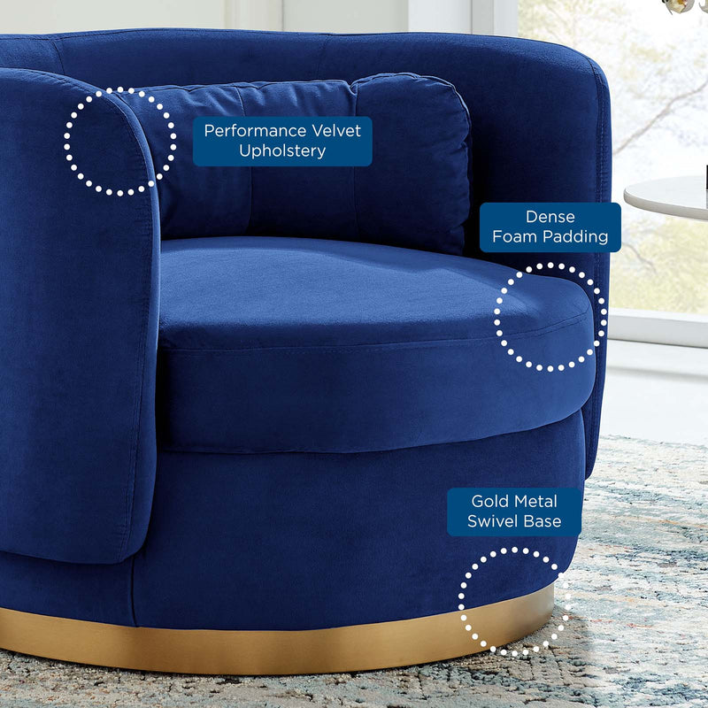 Anderson Performance Velvet Swivel Chair