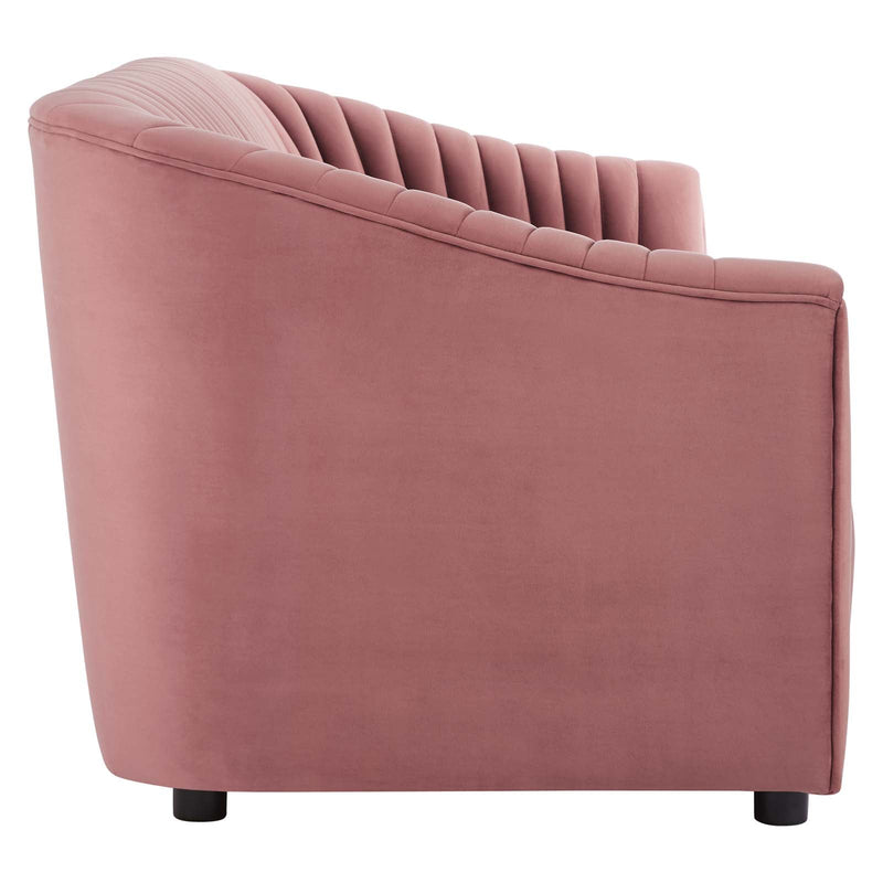 Vincenzo Performance Velvet Channel Tufted Sofa