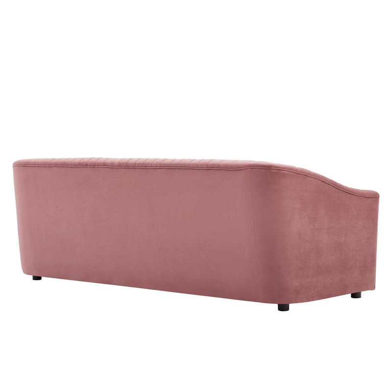 Vincenzo Performance Velvet Channel Tufted Sofa