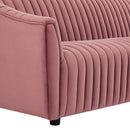 Vincenzo Performance Velvet Channel Tufted Sofa