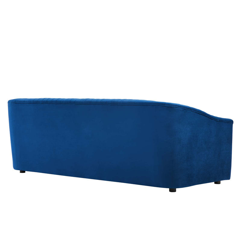 Vincenzo Performance Velvet Channel Tufted Sofa