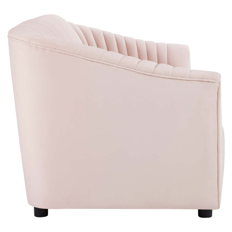 Vincenzo Performance Velvet Channel Tufted Sofa