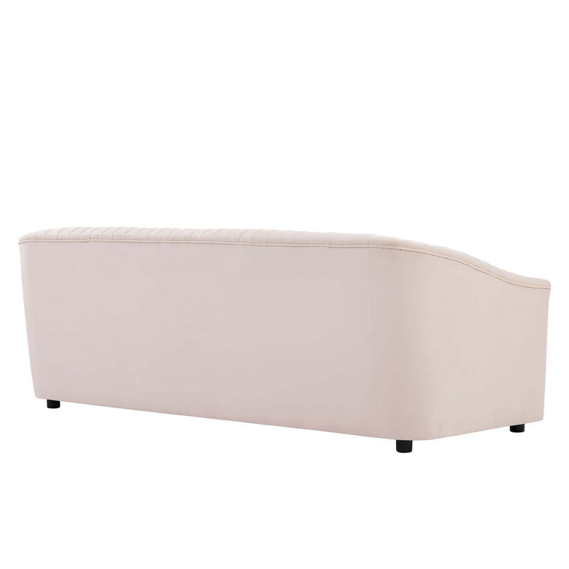 Vincenzo Performance Velvet Channel Tufted Sofa