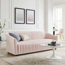 Vincenzo Performance Velvet Channel Tufted Sofa