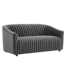 Vincenzo Performance Velvet Channel Tufted Loveseat