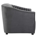 Vincenzo Performance Velvet Channel Tufted Loveseat