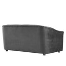 Vincenzo Performance Velvet Channel Tufted Loveseat
