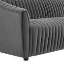 Vincenzo Performance Velvet Channel Tufted Loveseat