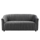 Vincenzo Performance Velvet Channel Tufted Loveseat