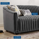 Vincenzo Performance Velvet Channel Tufted Loveseat