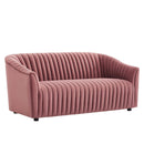 Vincenzo Performance Velvet Channel Tufted Loveseat