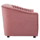 Vincenzo Performance Velvet Channel Tufted Loveseat