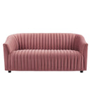 Vincenzo Performance Velvet Channel Tufted Loveseat