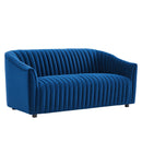 Vincenzo Performance Velvet Channel Tufted Loveseat