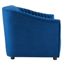 Vincenzo Performance Velvet Channel Tufted Loveseat