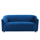 Vincenzo Performance Velvet Channel Tufted Loveseat