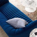 Vincenzo Performance Velvet Channel Tufted Loveseat