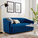 Vincenzo Performance Velvet Channel Tufted Loveseat