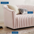 Vincenzo Performance Velvet Channel Tufted Loveseat