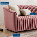 Vincenzo Performance Velvet Channel Tufted Loveseat